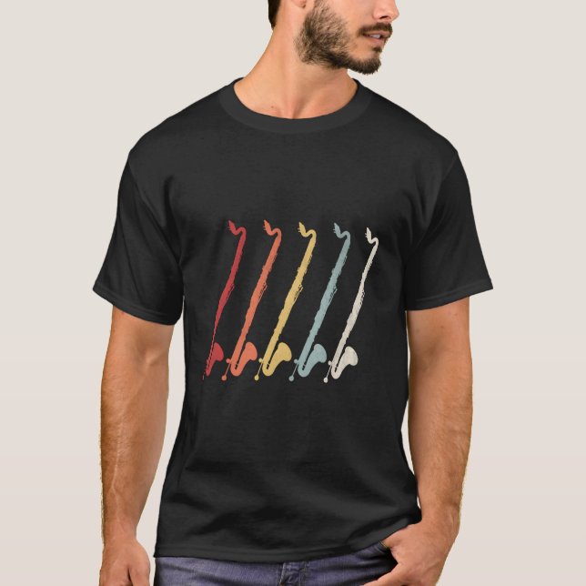 Retro Marching Band Bass Klarinette T-Shirt (Vorderseite)