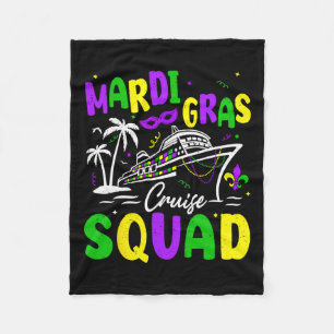 Retro Mardi Gras Cruise Squad Familie Matching Cre Fleecedecke
