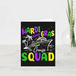 Retro Mardi Gras Cruise Squad Familie Matching Cre Karte
