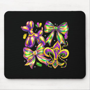 Retro Mardi Gras Pinselstrich Fleur De Lis Kokette Mousepad