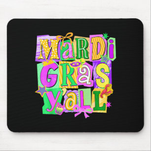 Retro Mardi Gras Yall Coquette Schleife New Orlean Mousepad