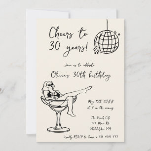 Retro Marg feiert Geburtstagsfeier Einladung