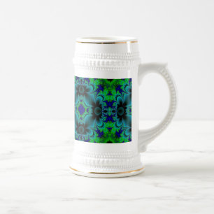 Retro Margeriten - Artdeco in grün blau schwarz Bierglas