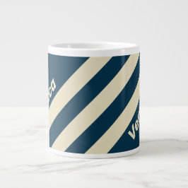 Retro-Marine-Verblassung Drei Streifen mit Namen Jumbo-Tasse
