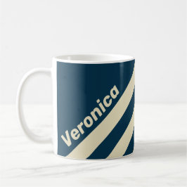 Retro-Marine-Verblassung Drei Streifen mit Namen Kaffeetasse
