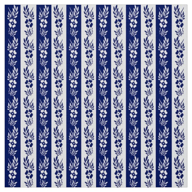 Retro Marinemit blumenmuster Stoff (Muster)