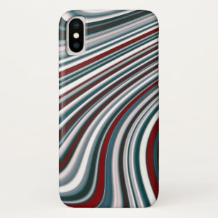 Retro Maroon Red & Aquamarin Blue Abstrakt Curvy F Case-Mate iPhone Hülle