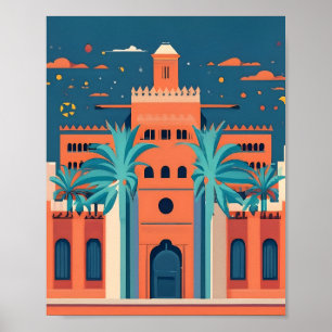 Retro Marrakech Landschaft Parco Tassino Poster