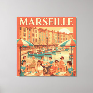 Retro Marseille : Französische Riviera der 50er Ja Leinwanddruck