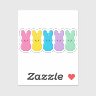 Retro Marshmallow Bunny Peeps Colorful Easter  Aufkleber