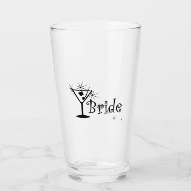 Retro Martini - Braut Glas (Vorderseite)