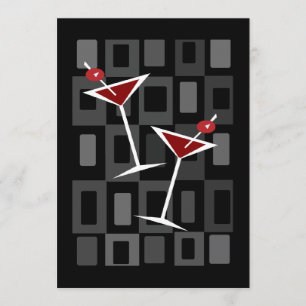 Retro Martini-Cocktail-Party Einladungen