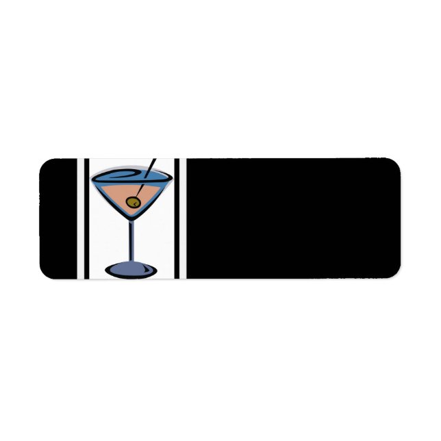 Retro Martini Cocktailadressen Labels (Vorne)