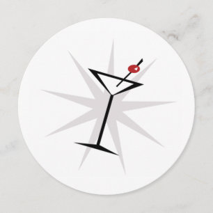 Retro-Martini-Cocktailparty-Einladungen Einladung