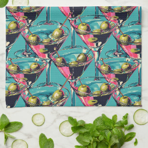 Retro Martini Glasses Küchentuch