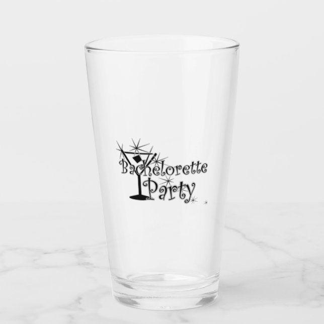 Retro Martini - Junggeselinnen-Abschied Glas (Vorderseite)