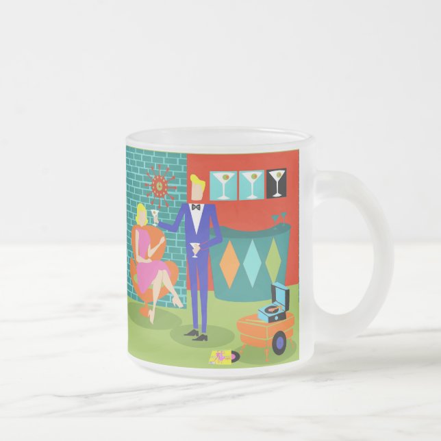 Retro Martini-Paar-mattierte GlasTasse Mattglastasse (Rechts)