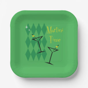 Retro Martini Pappteller