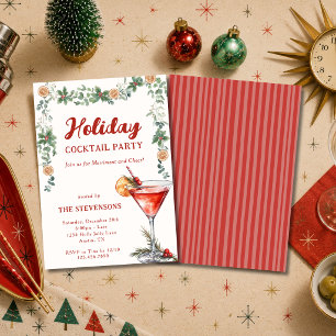 Retro-Martini-Weihnachts-Cocktail-Feier Einladung