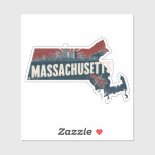 Retro Massachusetts Aufkleber