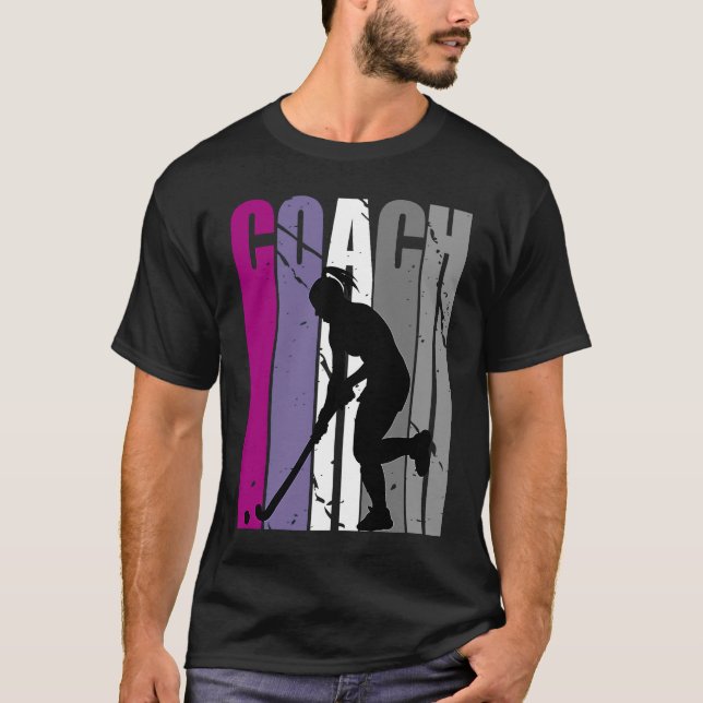 Retro Master Hockey Instructor Feminine Coach T-Shirt (Vorderseite)