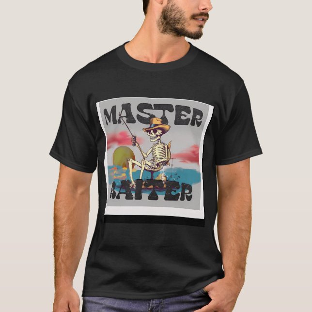 Retro-Master-Köder mit Angel-Skelett T-Shirt (Vorderseite)