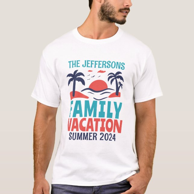 Retro Matching Family Vacation Beach Ferienreise T-Shirt (Vorderseite)