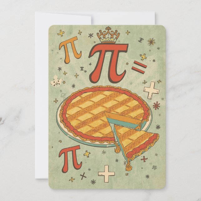 Retro Math Pi Day Card Einladung (Vorderseite)