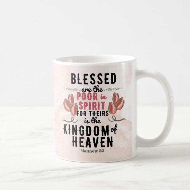 Retro Matthew 5:3 Bibelverse Tasse (Rechts)