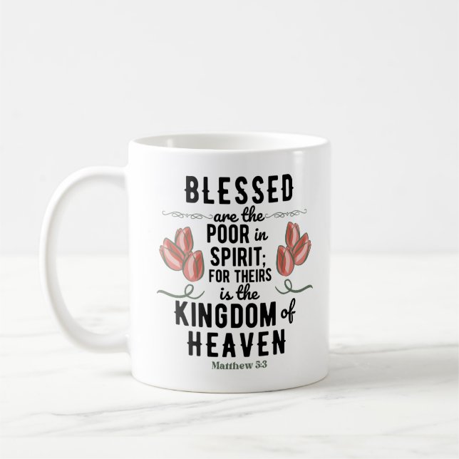 Retro Matthew 5:3 Bibelverse Tasse (Links)