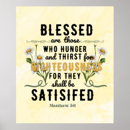 Retro Matthew 5:6 Wasserfarbe Poster
