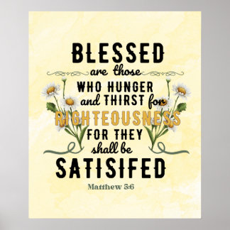 Retro Matthew 5:6 Wasserfarbe Poster