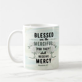 Retro Matthew 5:7 Bibelverse Kaffeetasse