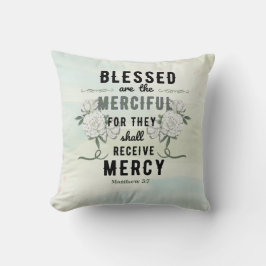 Retro Matthew 5:7 Bibelverse Kissen