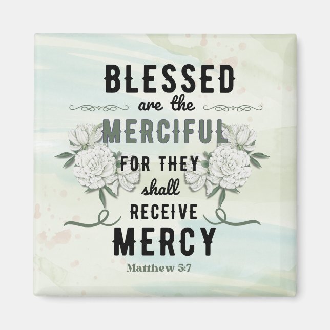 Retro Matthew 5:7 Bibelverse Magnet (Vorne)