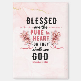 Retro Matthew 5:8 Calla Lilien Wasserfarbe Magnet