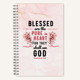 Retro Matthew 5:8 Calla Lilien Wasserfarbe Notizbuch