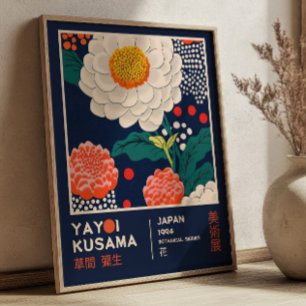 Retro-Maximalist Yayoi Kusama Florale Ausstellung  Poster