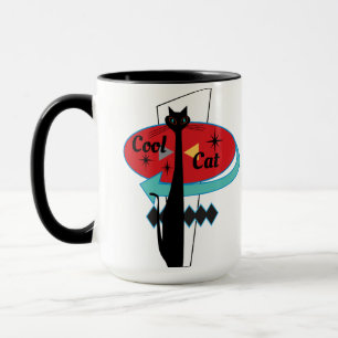 Retro MCM-Atomära-cooles Katzen-Zeichen Tasse