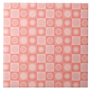 Retro MCM Geometrisches Muster Lachs rosa Fliese