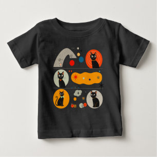 Retro-MCM-Schwarze Katze: Kosmische abstrakte Graf Baby T-shirt