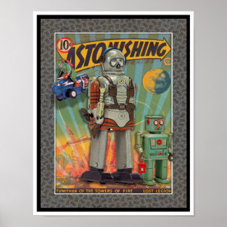 RETRO-MCM-WELTRAUMSPIELZEUGE-DRUCKE POSTER