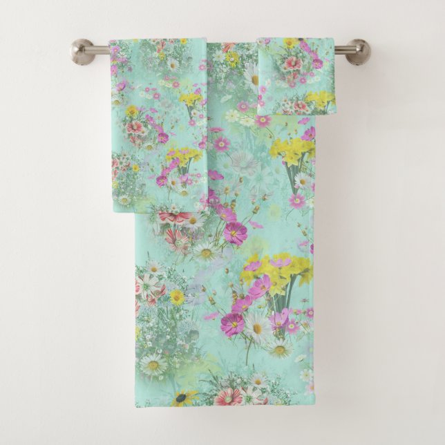 Retro Meadow Classic-Blume Badhandtuch Set (Insitu)