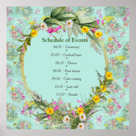 Retro Meadow Classic-Blume Poster