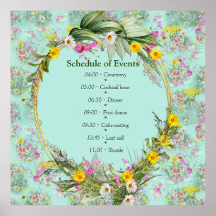 Retro Meadow Classic-Blume Poster