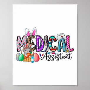 Retro Medical Istant Bunny Eggs Osternahrung Doc Poster