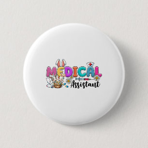 Retro Medical Istant Squad Bunny Nurses Osterschni Button