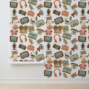 Retro-Medienmuster Tapete