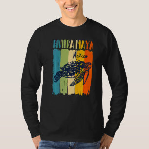 Retro Meeresschildkröte Riviera Maya Mexiko Thema T-Shirt