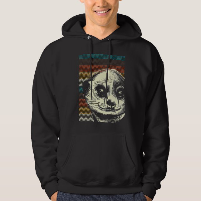 Retro Meerkat Hoodie (Vorderseite)
